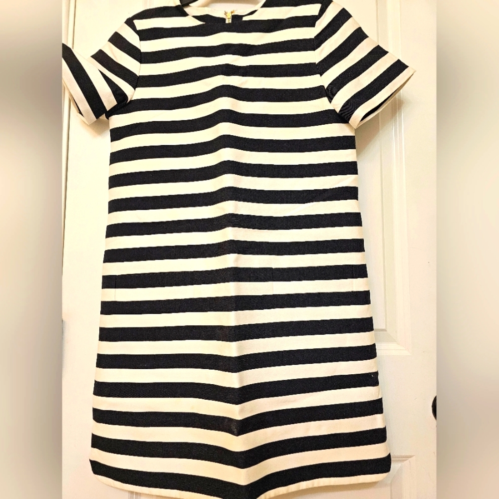 Kate Spade Black White Striped Shift Dress Mini
